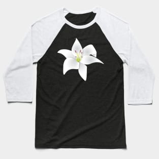 White Lily Flower Baseball T-Shirt
